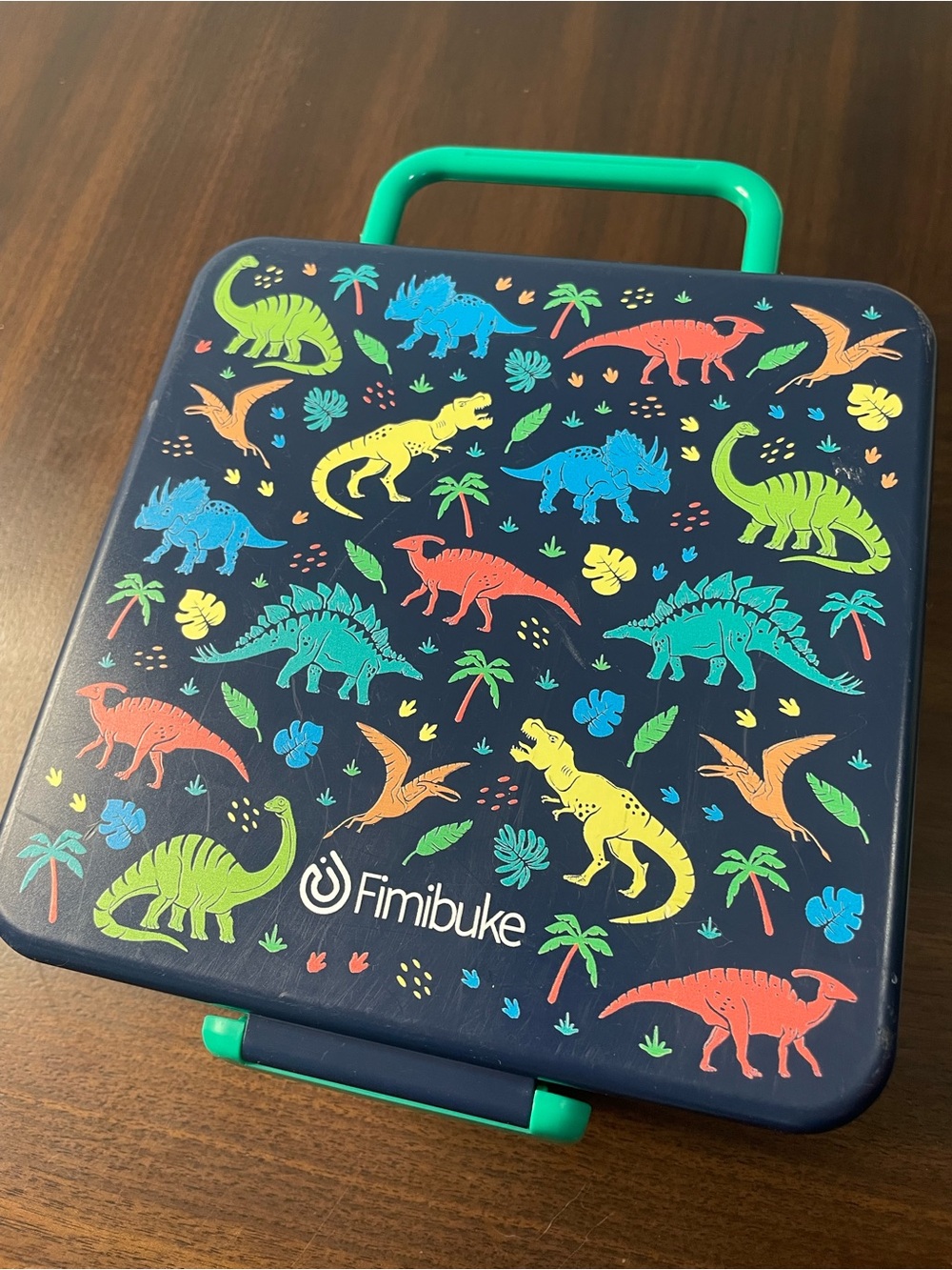 Kids Dino Building Set Carry Case - Navy with Multicolor Dinosaurs